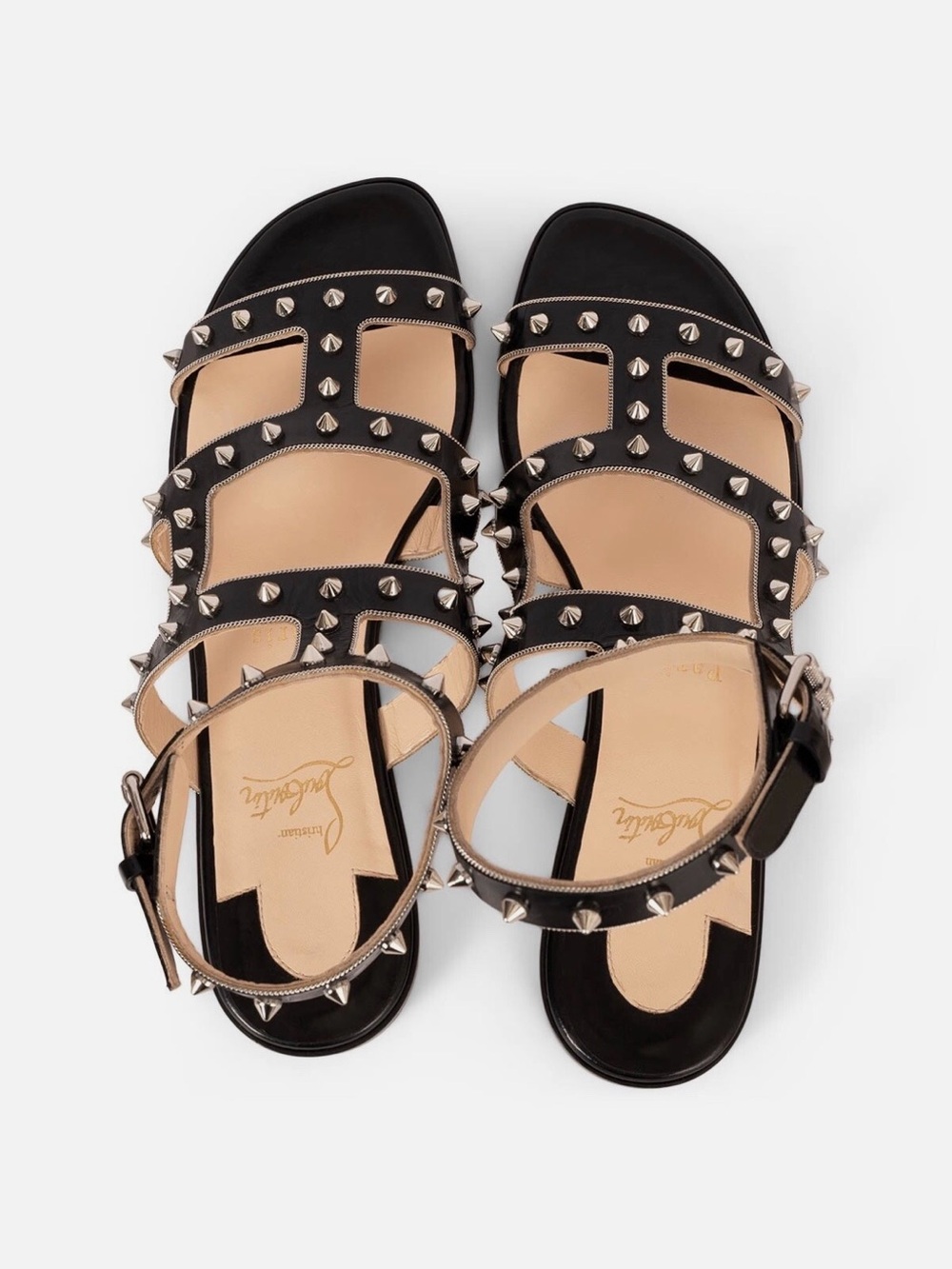 Christian Louboutin Sexistrapi Flat Jazz Spiked Gladiator Sandals